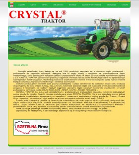 Wykonanie strony internetowej dla producenta traktorów Crystal Traktor