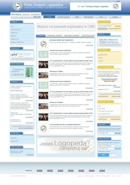Stworzenie portalu internetowego dla Polskiego Związku Logopedów