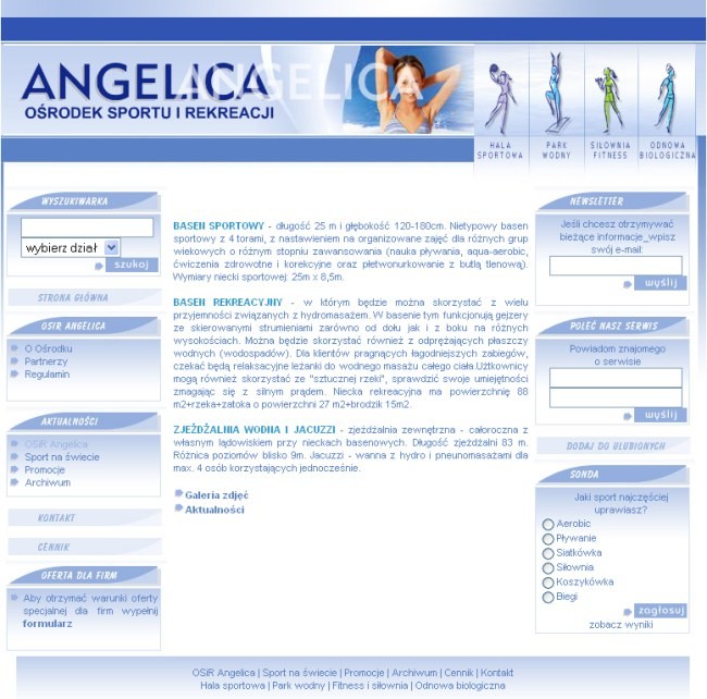 Projekt i wykonanie serwisu internetowego dla Wyższej Szkoły Informatyki - OSiR Angelica