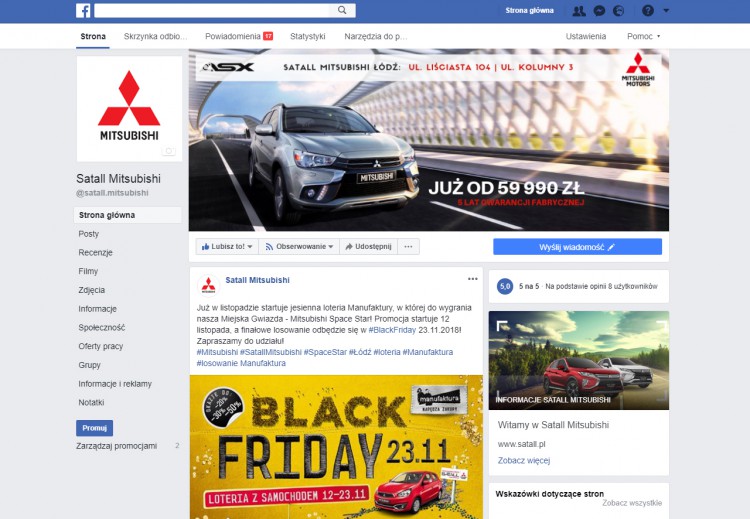 obsługa Facebook Łódź prowadzenie fanpage dla firm Agencja social media