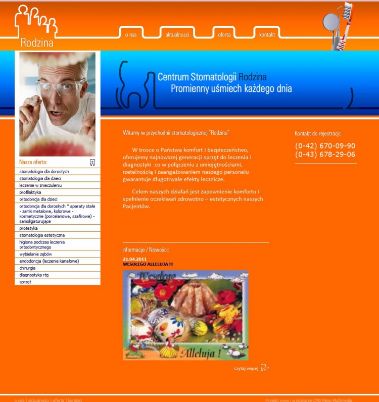 Projekt i wykonanie strony internetowej dla Centrum Stomatologii